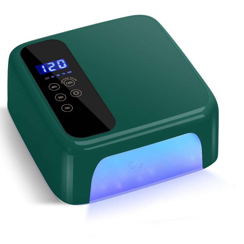 M&R 602Pro Lâmpada de unha LED sem fio verde, secador de unhas sem fio, luz de unha LED recarregável de 72W, lâmpada de unha portátil em gel UV com sensor de configuração de 4 timer e tela LCD, lâmpada de unha LED profissional para esmalte em gel